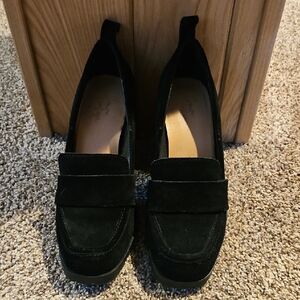 Crown Vintage Black Suede Loafers